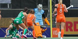 Babette Backers debuteerde in het vierde kwart in Oranje. Foto: Willem Vernes