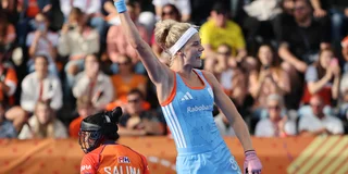 Yibbi Jansen opende de score in de wedstrijd tegen India. Foto: Willem Vernes