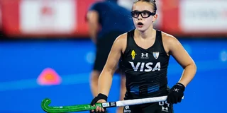 Milagros Alastra met haar kenmerkende zwarte sportbril. Foto: Worldsportpics/Bart Scheulderman