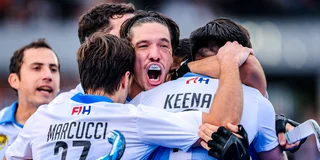 Argentiniê juicht na een doelpunt tegen Japan. Foto: Worldsportpics/Ewout Pahud de Mortanges