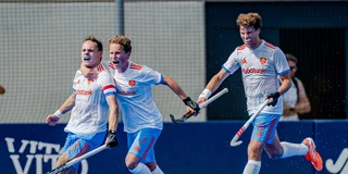 Joppe Wolbert na zijn benutte strafcorner. Foto: Worldsportpics/Frank Uijlenbroek
