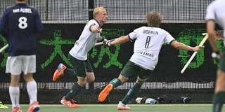 Tjep Hoedemakers viert zijn doelpunt. Foto: Bart Scheulderman