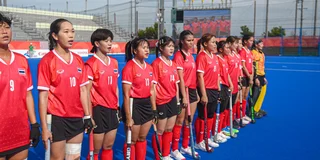 Het Thaise volkslied klinkt voorafgaand aan de wedstrijd op de Asian Games. Foto: Kurnia Wansumiarta