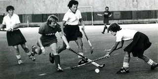 Natella Krasnikov (tweede van links) was een grootheid in het Sovjet-hockey. 