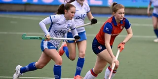 Wedstrijdbeeld Kampong MO18-SCHC MO18. Foto: Mark Verburg