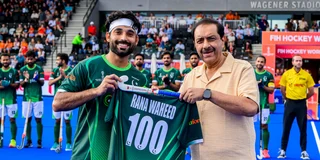 Pakistaans international Waheed Ashraf Rana speelde zaterdag tegen Engeland zijn honderdste interland.  Foto: WorldSportPics/Frank Uijlenbroek
