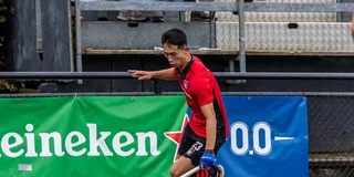 Aanvaller Kosei Kawabe op jacht naar een doelpunt. Foto: Jan Kruijdenberg