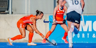 Imke Verstraeten legt aan voor een schot. Foto: Worldsportpics/Bart Scheulderman