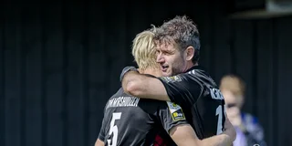 Amsterdam-spelers Luke Dommershuijzen en Robbert Kemperman. 