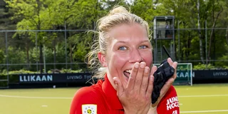 Fleur Loomans juicht nadat de negende plaats is veiliggesteld. Foto: Willem Vernes