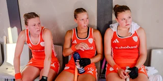 Dymph Luttge in het midden tijdens de break. Foto: Worldsportpics/Frank Uijlenbroek