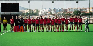 De dames van Marokko tijdens het volkslied. Foto: Cherine Benjmil
