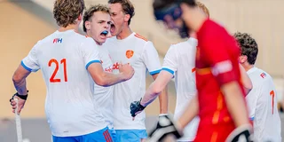 De schreeuw van Joppe Wolbert na zijn doelpunt tegen Spanje. Foto: Worldsportpics/Bart Scheulderman
