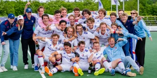 De heren van SCHC kampioen van de Promotieklasse 2026. Foto: Frank Uijlenbroek/Worldsportpics