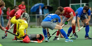 Scrimmage voor het doel van Ring Pass. Foto: Guido Scholtes