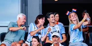 Premier Rob Jetten in het shirt van Argentinië. Foto: Worldsportpics/Ewout Pahud de Mortanges
