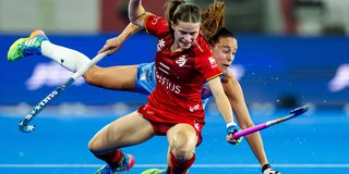 Famke van Heel in duel met Eugenia Trinchinetti van Argentinië. Foto: Worldsportpics/Will Palmer