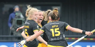 Joosje Burg na haar winnende treffer tegen Kampong. Foto: Willem Vernes