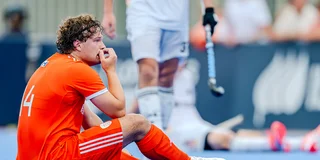 Jan van 't Land en zijn emoties na het winnen van de Europese titel met Jong Oranje. Foto: Worldsportpics/Frank Uijlenbroek