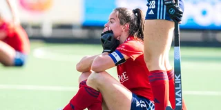 Bij Tilburg-aanvoerder Mikki Roberts kwam de klap van de degradatie hard aan. Foto: Ewout Pahud de Mortanges